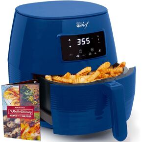 Deco Chef 5.8QT Air Fryer, 8-in-1 Smart Cooking Programs, Nonstick and Dishwasher-Safe Basket, Red