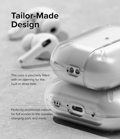 Ringke Layered Case [Scratch Resistance] Compatible with AirPods Pro 2 Case, Shockproof Cover with Carabiner Designed for AirPods Pro 2nd Generation - Matte Clear in Saudi Arabia