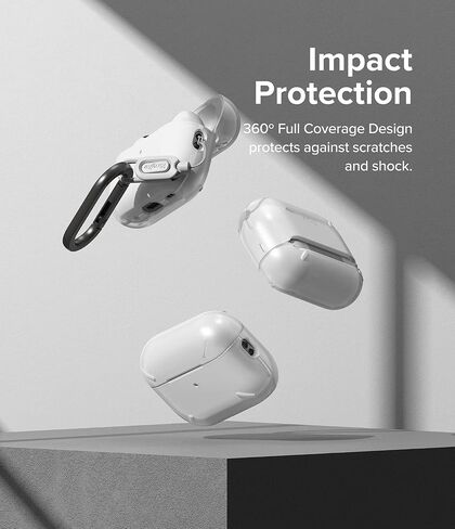 Ringke Layered Case [Scratch Resistance] Compatible with AirPods Pro 2 Case, Shockproof Cover with Carabiner Designed for AirPods Pro 2nd Generation - Matte Clear in Saudi Arabia