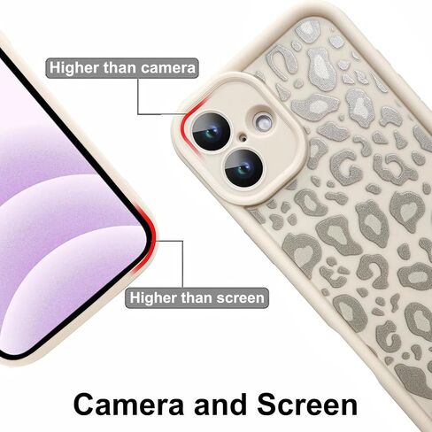 حافظة KANGHAR لهاتف iPhone 16 Pro Max بطبعة جلد الفهد، حافظة هاتف لطيفة من مادة TPU، غطاء حماية مقاوم للصدمات لهاتف iPhone 16 Pro Max 6.9 بوصة، بيج مع طباعة رمادية in Kuwait