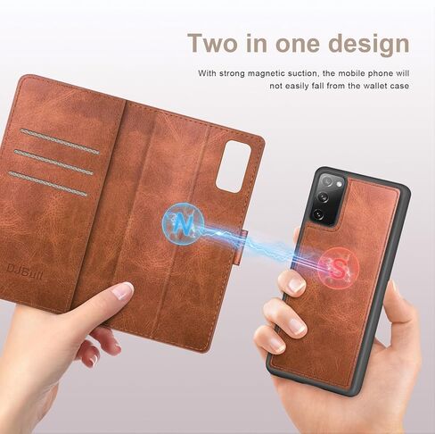 2-in-1 Detachable for Samsung Galaxy S20 FE Wallet case with Credit Card Holder【RFID Blocking】,Flip Folio Book PU Leather Protective Cover Women Men for Samsung S20 FE Phone case Light Brown in Saudi Arabia