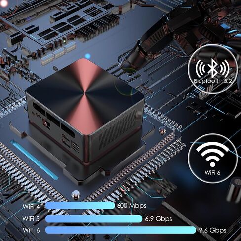 Mini PC N7A Intel Core i5-12450H up to 4.4GHz (8C/12T), 16GB DDR4 RAM 512GB NVMe SSD Windows 11 Pro Computers, USB 3.2/Type-C/WiFi 6/BT5.2/RJ45 2.5G/4K Triple Display Desktop PC in Saudi Arabia