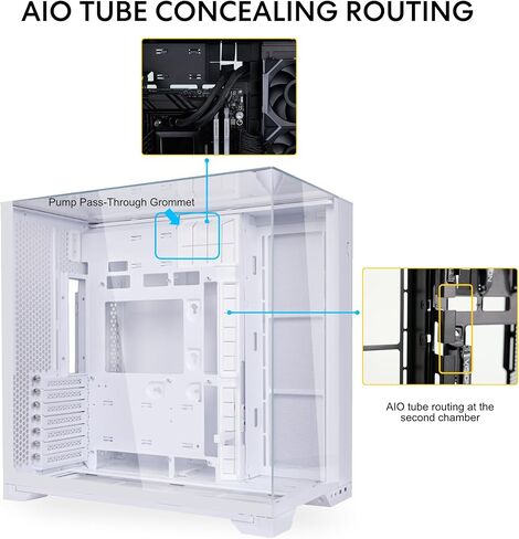 Lian Li O11 Vision Compact ATX Mid Tower Case-Back Connect-Black-O11VPX | Steel, Tempered Glass, Back Connect Support, O11VPX in Saudi Arabia
