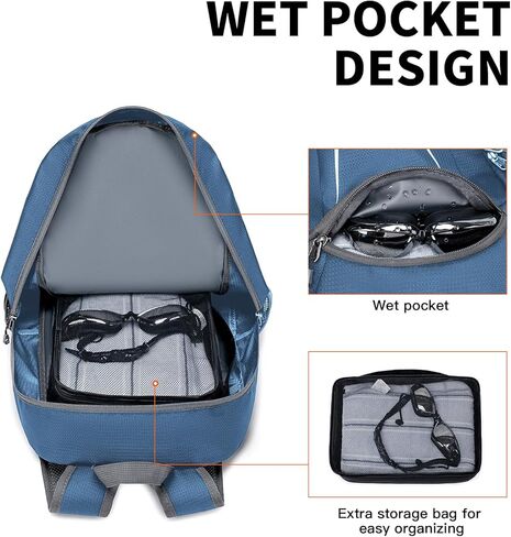 حقيبة ظهر MIYCOO خفيفة الوزن للغاية وقابلة للتعبئة للسفر والتخييم، حقيبة ظهر للمشي لمسافات طويلة سعة 45 لتر مقاومة للماء وقابلة للطي للرجال والنساء باللون الأسود in Kuwait