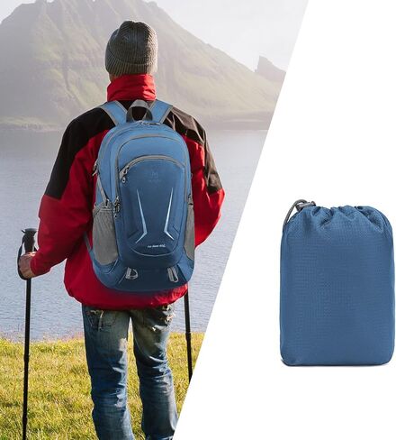 حقيبة ظهر MIYCOO خفيفة الوزن للغاية وقابلة للتعبئة للسفر والتخييم، حقيبة ظهر للمشي لمسافات طويلة سعة 45 لتر مقاومة للماء وقابلة للطي للرجال والنساء باللون الأسود in Kuwait