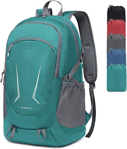 MIYCOO Ultra Lightweight Packable Backpack for Travel Camping, 45L Hiking Backpack Waterproof Foldable Daypack for Men Women Black in Saudi Arabia