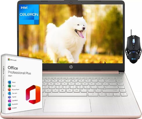 HP Stream 14"Laptop for Students Business, with Office Lifetime License, Intel Quad-Core N4120,16GB RAM + 384GB Storage (128GB eMMC+256GB MSD), Long Battery Life, Thin & Portable, HD Webcam, Win 11 S in Saudi Arabia