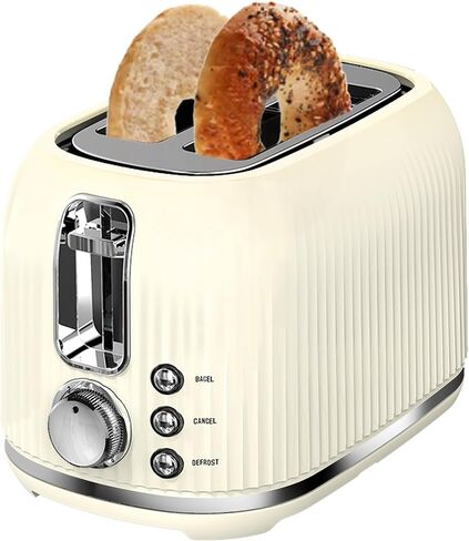 2 Slice Toaster with Extra Wide Slots & Removable Crumb Tray - 6 Browning Options, High Lift, Auto Shut Off & Frozen Function, Toast Fruit Bread, Bagel & Waffle, Red in Saudi Arabia