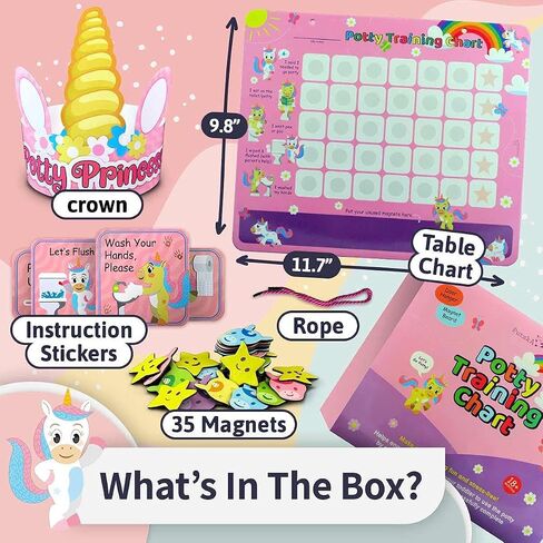 Mermaid Potty Training Chart & 35 Reusable Stickers - Potty Chart, Potty Training Sticker Chart, Potty Training Chart for Toddlers Girls, Potty Training Stickers, Potty Chart for Girls with Stickers in Saudi Arabia