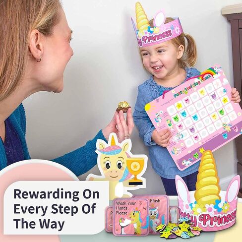 Mermaid Potty Training Chart & 35 Reusable Stickers - Potty Chart, Potty Training Sticker Chart, Potty Training Chart for Toddlers Girls, Potty Training Stickers, Potty Chart for Girls with Stickers in Saudi Arabia