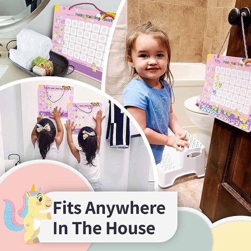 Mermaid Potty Training Chart & 35 Reusable Stickers - Potty Chart, Potty Training Sticker Chart, Potty Training Chart for Toddlers Girls, Potty Training Stickers, Potty Chart for Girls with Stickers in Saudi Arabia
