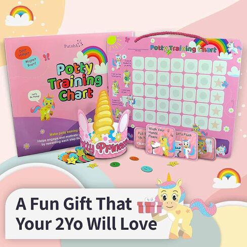 Mermaid Potty Training Chart & 35 Reusable Stickers - Potty Chart, Potty Training Sticker Chart, Potty Training Chart for Toddlers Girls, Potty Training Stickers, Potty Chart for Girls with Stickers in Saudi Arabia
