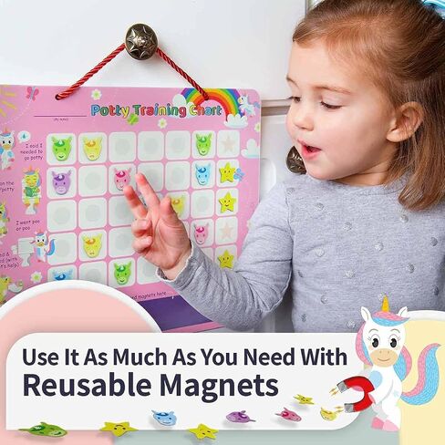 Mermaid Potty Training Chart & 35 Reusable Stickers - Potty Chart, Potty Training Sticker Chart, Potty Training Chart for Toddlers Girls, Potty Training Stickers, Potty Chart for Girls with Stickers in Saudi Arabia