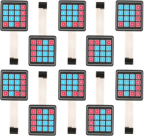 10Pcs 4 x 4 Matrix Array Membrane Switch 76.9*76.9mm Keypad Keyboard 16 Key Matrix Array Membrane Switch Microcontroller Extended Keyboard 8Pin Dupont for Arduino in Saudi Arabia