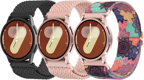 أشرطة مطاطية من Delidigi متوافقة مع ساعة Samsung Galaxy Watch 5/4/6 40 مم 44 مم، ساعة 6 كلاسيكية 43 مم 47 مم، ساعة 5 Pro 45 مم، ساعة 4 كلاسيكية 42 مم 46 مم، ساعة 3، ساعة Active 2، أشرطة من النايلون الناعم 20 مم in Kuwait