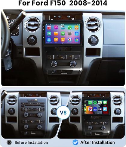 [8 CORE 2G+64G] راديو سيارة لسيارة Ford F150 Ford F150 F-150 2009 2010 2011 2012 مع Carplay اللاسلكي/Android Auto، 9 بوصة Android 13 IPS ستيريو للسيارة، بلوتوث، GPS، WiFi، SWC، DSP + كاميرا احتياطية عالية الدقة in Saudi Arabia