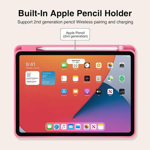 LovRug for iPad Air 11 Inch Case (M2) 2024, iPad Air 5th Generation Case 2022/iPad Air Case 4th Generation 2020 10.9 Inch with Pencil Holder, Soft TPU Back Smart Protective Cover Case(Black) in Kuwait
