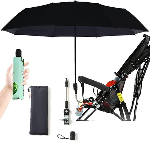 Universal Baby Stroller Sun Protection Parasol, with Umbrella Clip Fixing Device, UPF 90+ UV Protect Pushchair Sun Parasol (Silver) in Saudi Arabia