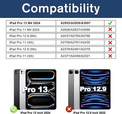 حافظة BRAECN لجهاز iPad Pro 13 بوصة 2024 مع حامل قلم رصاص وحزام يد يدور 360 درجة وغطاء مقاوم للصدمات لجهاز iPad Pro13 الجيل السابع M4 مع أشرطة كتف قابلة للتعديل in Saudi Arabia