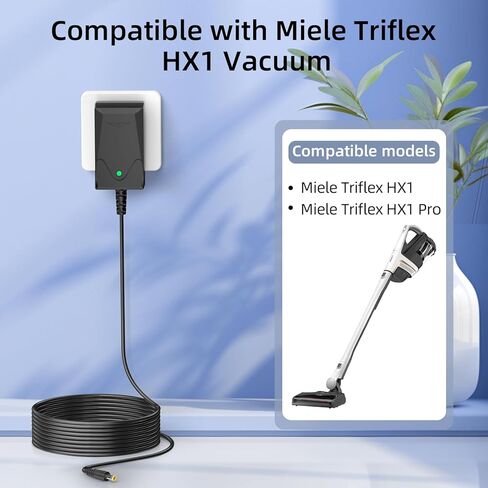شاحن لـ Miele لـ Triflex HX1 Pro 11423870 11423880 11423660 11423900 11423620 11423650 عصا فراغ استبدال محول التيار المتردد 5.9FT سلك الطاقة in Kuwait