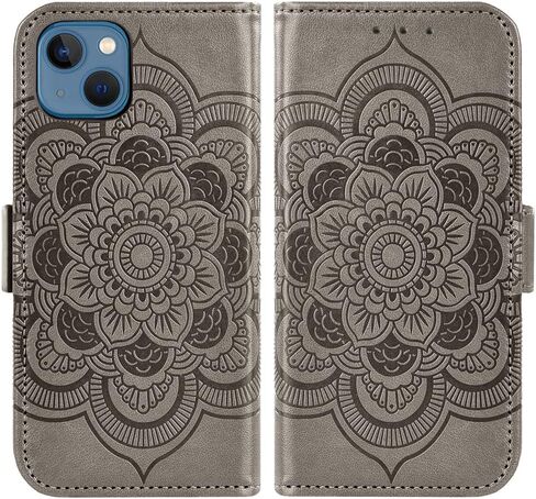 Compatible with iPhone 13 Mini 5.4 inch Wallet Case and Tempered Glass Screen Protector Flip Cover Card Holder Cell Phone Cases for iPhone13mini i-Phone 13minicase i iPhone13 13mini Women Rose Gold in Saudi Arabia