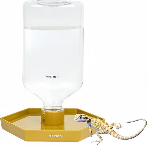 17oz Terrarium Tank Reptile Food Feeders Bowl, Water Feeder Automatic Water Dispenser Waterer Feeding Accessories, for Geckos Lizards Turtle Bearded Dragons (Gray Green) in Saudi Arabia