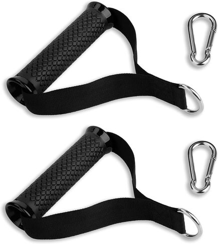 Ultra Heavy Duty Exercise Handles, Cable Handles Gym Equipment Attachment, Double D-Ring Grips, Encrypted Webbing, Red Edge Design Non-Slip Comfort Grips in Saudi Arabia