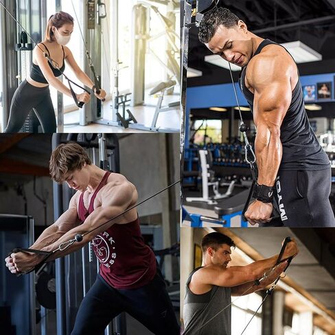 Ultra Heavy Duty Exercise Handles, Cable Handles Gym Equipment Attachment, Double D-Ring Grips, Encrypted Webbing, Red Edge Design Non-Slip Comfort Grips in Saudi Arabia