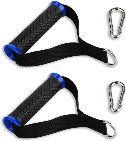 Ultra Heavy Duty Exercise Handles, Cable Handles Gym Equipment Attachment, Double D-Ring Grips, Encrypted Webbing, Red Edge Design Non-Slip Comfort Grips in Saudi Arabia