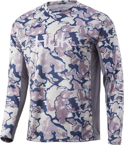 قميص صيد السمك الرجالي Standard Icon X Camo بأكمام طويلة من Huk، Kenai، مقاس X-Large in Saudi Arabia