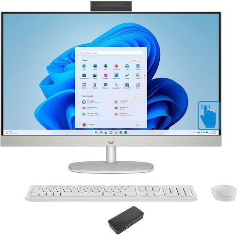 HP 27 All-in-One School & Business All-in-One (Intel Core Ultra 7 155U 12-Core, 64GB DDR5 5600MHz RAM, 8TB PCIe SSD, Intel Graphics, 27" 60 Hz Touch Win 10 Pro) with USB-C Dock in Saudi Arabia