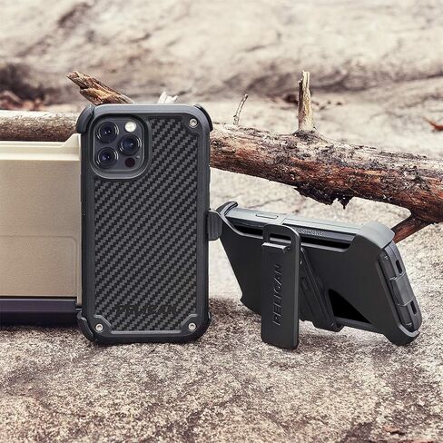 Pelican - SHIELD Series - Kevlar Case for iPhone 12 Pro Max (5G) - 21 ft Drop Protection - 6.7 Inch - Black in Saudi Arabia