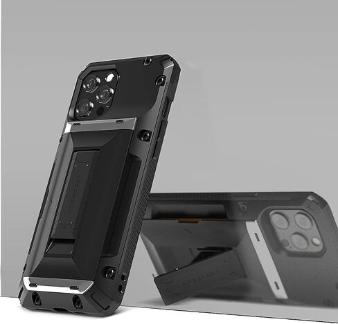 حافظة هاتف VRS DESIGN Damda Glide Hybrid لهاتف iPhone 12 Pro Max، مع [4 بطاقات] قوية [شبه تلقائية] فتحة حامل لبطاقة الائتمان ومسند لهاتف iPhone 12 Pro Max 6.7 بوصة (2020) (أسود) in Kuwait