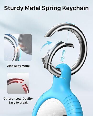 YOSH Air Tag Holder 4 Pack, Airtag Keychain Holder [Anti-Scratch] [Pet Chew Proof] [Twist Lock Design] Airtag Case with Metal Key Chain Ring for Kids, Dog, Luggage, Compatible with Apple Airtag, Black in Saudi Arabia