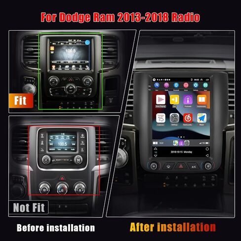 2 + 64 جيجابايت لسيارة Dodge Ram 2013-2018 Android 13 Car Stereo Wireless Carplay Android Auto، شاشة لمس 9 بوصات راديو GPS WiFi Bluetooth SWC Mic AHD كاميرا احتياطية in Saudi Arabia