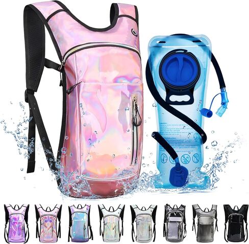 Hydration Backpack,Water Backpack with 2L Water Bladder,Festival Essential-Rave Hydration Pack,Lightweight Insulation Hydropack for Outdoor,Hiking,Running,Biking,Music Festival for Men Women in Kuwait