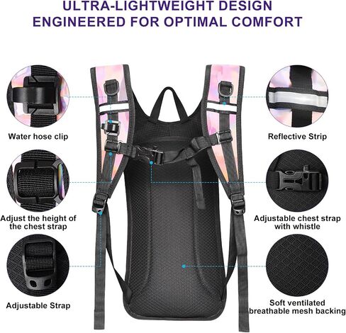 Hydration Backpack,Water Backpack with 2L Water Bladder,Festival Essential-Rave Hydration Pack,Lightweight Insulation Hydropack for Outdoor,Hiking,Running,Biking,Music Festival for Men Women in Kuwait