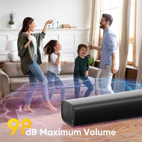 RIOWOIS Sound Bar, Sound Bars for TV, Soundbar, Surround Sound System Home Theater Audio with Wireless Bluetooth 5.0 for PC Gaming, AUX/Opt/Coax Connection, Remote Control Wall Mountable in Saudi Arabia