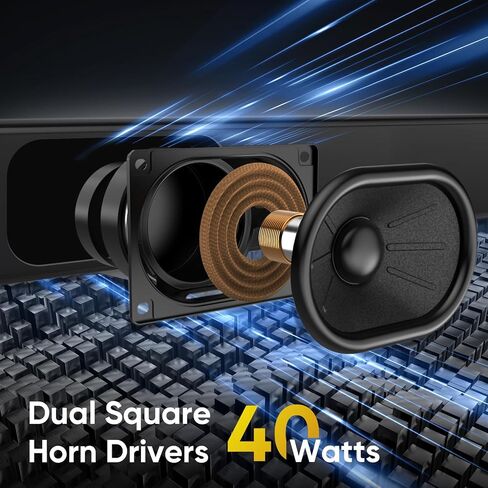 RIOWOIS Sound Bar, Sound Bars for TV, Soundbar, Surround Sound System Home Theater Audio with Wireless Bluetooth 5.0 for PC Gaming, AUX/Opt/Coax Connection, Remote Control Wall Mountable in Saudi Arabia