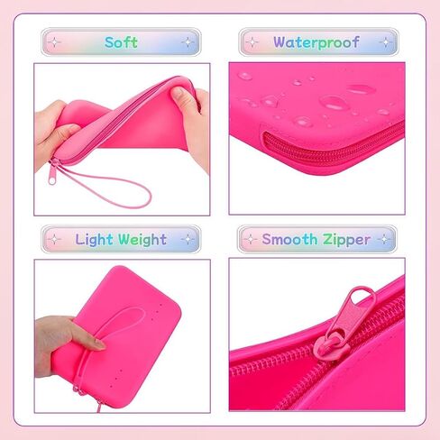 Silicone Phone Holder for Bogg Bag Accessories, Bogg Bag Accessories Inserts Contain 1x Large Capacity Silicone Zipper Bag, 1x Bogg Bag Charm, 2X Key Holders (Pink) in Saudi Arabia
