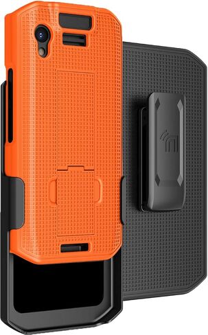 Case with Clip for Zebra TC21 TC26 Mobile Computer Scanner, Nakedcellphone Slim Hard Shell Cover with Kickstand and [Rotating/Ratchet] Belt Hip Holster Combo - Bright Orange in Saudi Arabia
