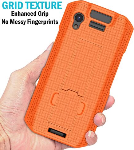 Case with Clip for Zebra TC21 TC26 Mobile Computer Scanner, Nakedcellphone Slim Hard Shell Cover with Kickstand and [Rotating/Ratchet] Belt Hip Holster Combo - Bright Orange in Saudi Arabia