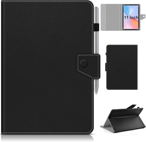DETUOSI Universal 11 inch Tablet Case, 11.5 inch Tablet Cover, Travel Portable Protective Folio PU Leather Stand Shell Case【with 4 Fixed Rings】 for All Kinds of 11-12 inch Android/iOS/Windows Tablet in Saudi Arabia