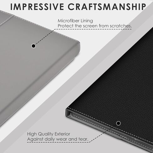 DETUOSI Universal 11 inch Tablet Case, 11.5 inch Tablet Cover, Travel Portable Protective Folio PU Leather Stand Shell Case【with 4 Fixed Rings】 for All Kinds of 11-12 inch Android/iOS/Windows Tablet in Saudi Arabia