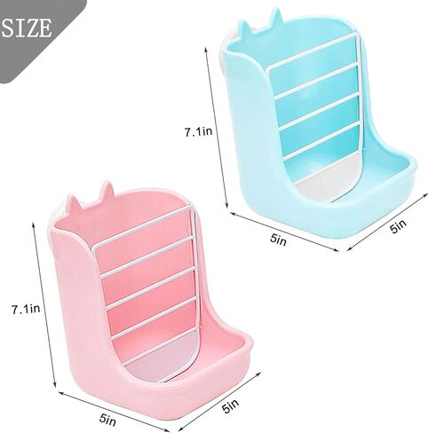 Guinea Pig Food Hay Feeder 2 in 1 Rabbit Hay Feeders Rack Indoor Hay Feeder for Rabbit Bunny Chinchilla Hamster(2PCS Blue&White) in Kuwait