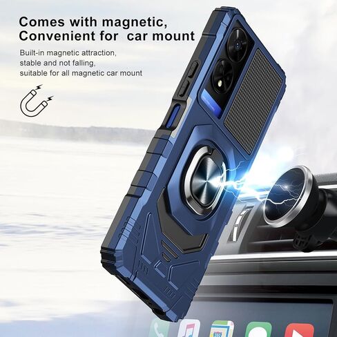 Ailiber for TCL 50 XE Cell Phone Case, TCL 50 XE Nxtpaper 5G Case with Screen Protector, Ring Kickstand for Magnetic Car Mount, Rugged Shockproof Heavy Duty Cover Case for TCL 50 XE-Purple in Saudi Arabia