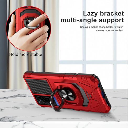Ailiber for TCL 50 XE Cell Phone Case, TCL 50 XE Nxtpaper 5G Case with Screen Protector, Ring Kickstand for Magnetic Car Mount, Rugged Shockproof Heavy Duty Cover Case for TCL 50 XE-Purple in Saudi Arabia