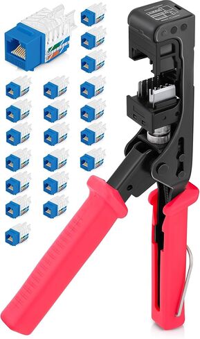 Everest Media Solutions 45Term - أداة إنهاء السرعة بزاوية 45 درجة - مع 20 حزمة من مقابس CAT6 بزاوية 45 درجة باللون الرمادي - تتوفر مقابس إضافية - (B0BCHGPDJW) in Kuwait