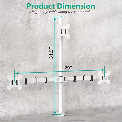 WALI Triple Monitor Stand, Free Standing Three Monitor Desk Mount Fully Adjustable, Fits 3 Screens up to 27 inch, 22 lbs Weight Capacity per Arm (MF003S), Black in Kuwait