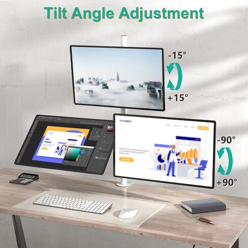 WALI Triple Monitor Stand, Free Standing Three Monitor Desk Mount Fully Adjustable, Fits 3 Screens up to 27 inch, 22 lbs Weight Capacity per Arm (MF003S), Black in Kuwait